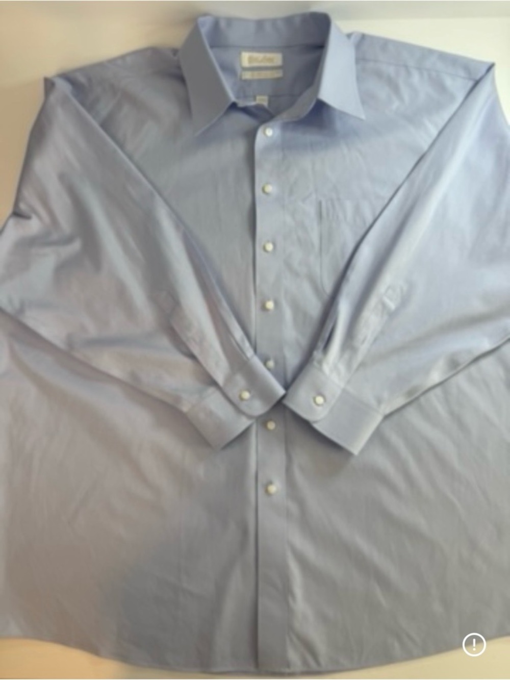 Roundtree Yorke Gold Label Men Shirt 19/34 Big Non Iron Long Sleeve Blue NWOT
